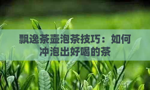 飘逸茶壶泡茶技巧：如何冲泡出好喝的茶