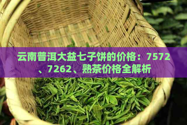 云南普洱大益七子饼的价格：7572、7262、熟茶价格全解析