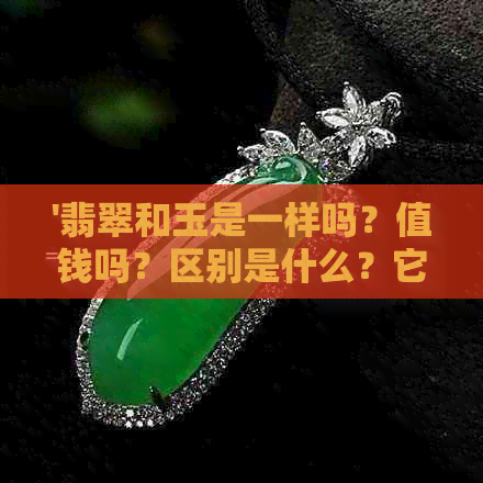 '翡翠和玉是一样吗？值钱吗？区别是什么？它们是不是同一种东西？'