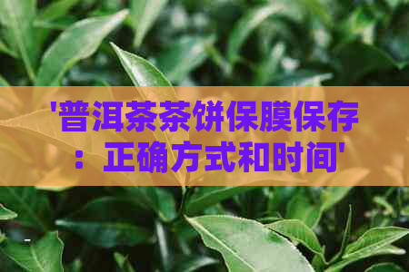 '普洱茶茶饼保膜保存：正确方式和时间'