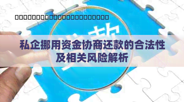 私企挪用资金协商还款的合法性及相关风险解析