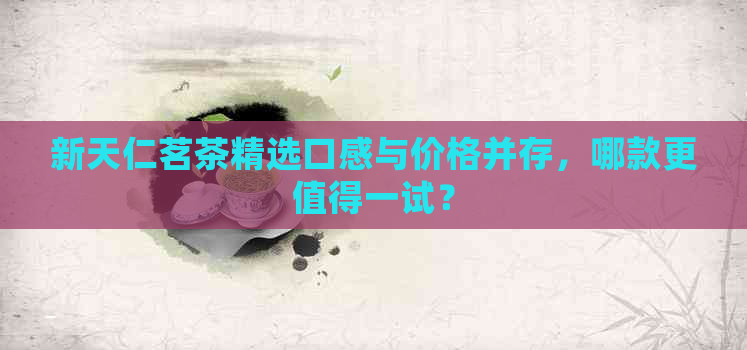 新天仁茗茶精选口感与价格并存，哪款更值得一试？