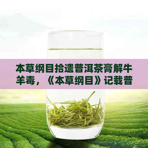 本草纲目拾遗普洱茶膏解牛羊，《本草纲目》记载普洱茶的功效。