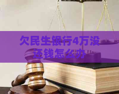 欠民生银行4万没还钱怎么办