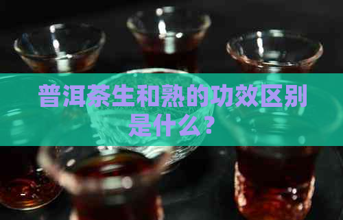 普洱茶生和熟的功效区别是什么？