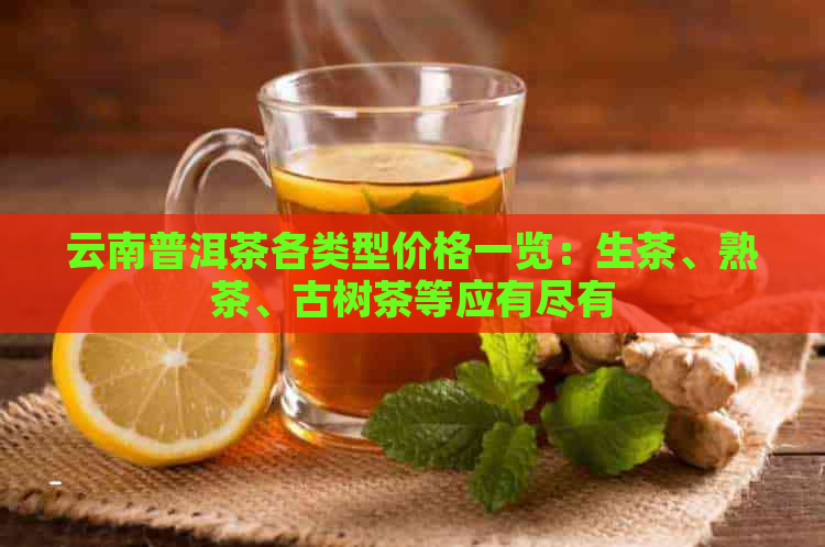 云南普洱茶各类型价格一览：生茶、熟茶、古树茶等应有尽有