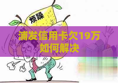 浦发信用卡欠19万如何解决