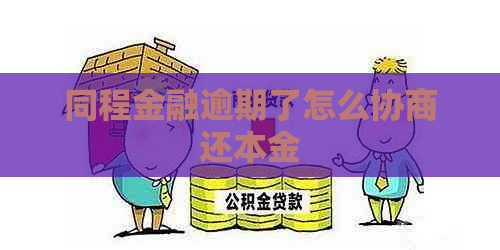 同程金融逾期了怎么协商还本金