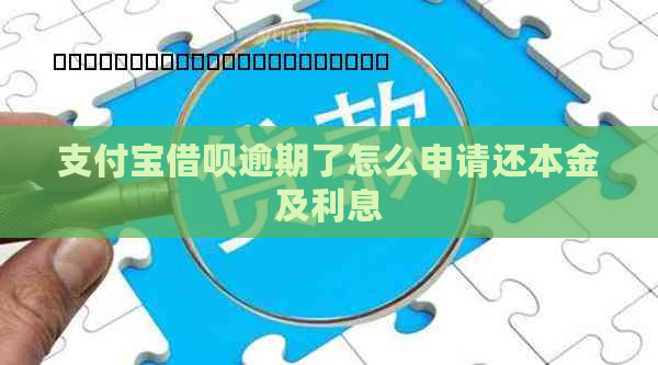 支付宝借呗逾期了怎么申请还本金及利息