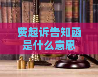 费起诉告知函是什么意思