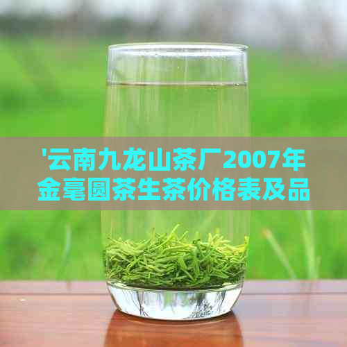 '云南九龙山茶厂2007年金毫圆茶生茶价格表及品质评价'