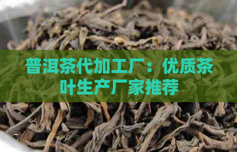 普洱茶代加工厂：优质茶叶生产厂家推荐