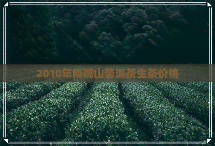 2010年南糯山普洱茶生茶价格