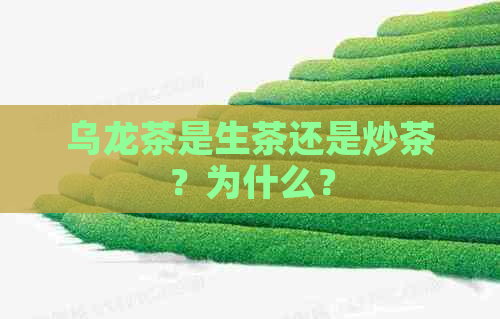 乌龙茶是生茶还是炒茶？为什么？