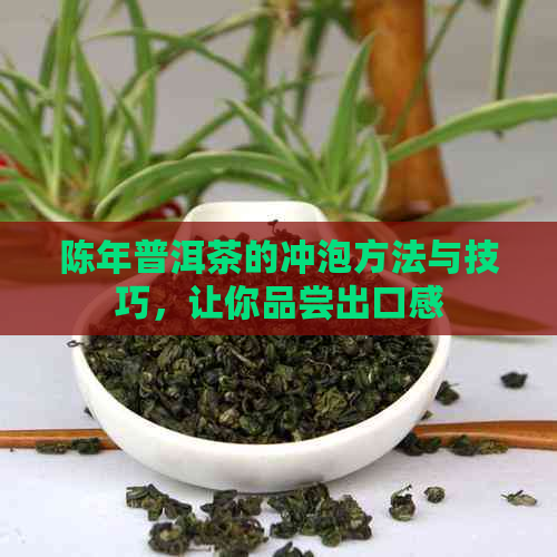 陈年普洱茶的冲泡方法与技巧，让你品尝出口感