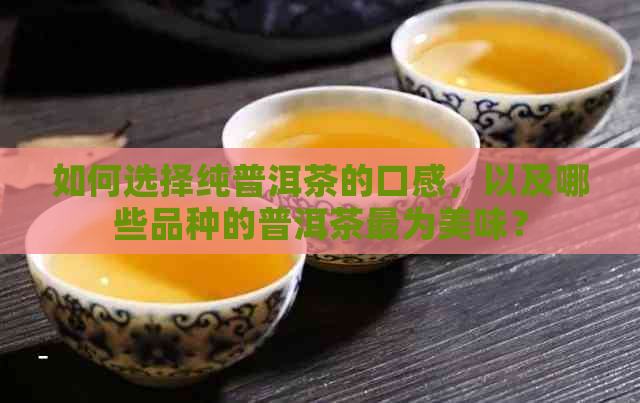 如何选择纯普洱茶的口感，以及哪些品种的普洱茶最为美味？