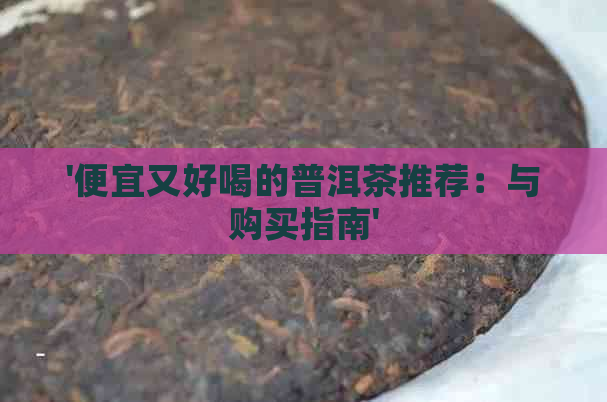 '便宜又好喝的普洱茶推荐：与购买指南'