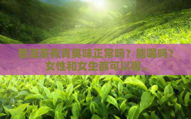 普洱茶有青臭味正常吗？能喝吗？女性和女生都可以喝。