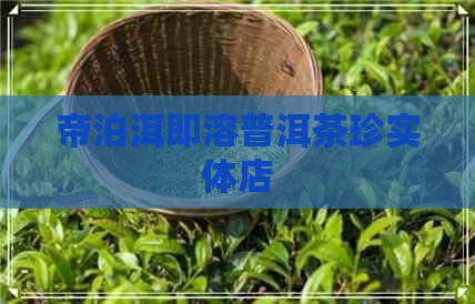 帝泊洱即溶普洱茶珍实体店