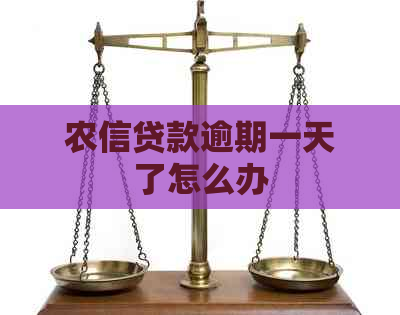 农信贷款逾期一天了怎么办