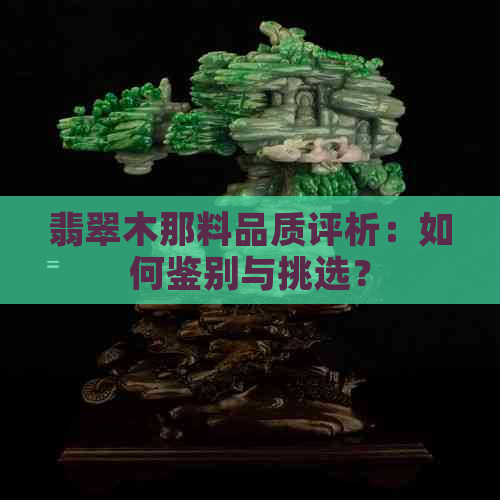 翡翠木那料品质评析：如何鉴别与挑选？