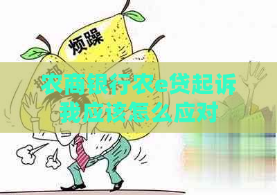 农商银行农e贷起诉我应该怎么应对