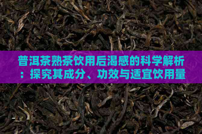 普洱茶熟茶饮用后渴感的科学解析：探究其成分、功效与适宜饮用量