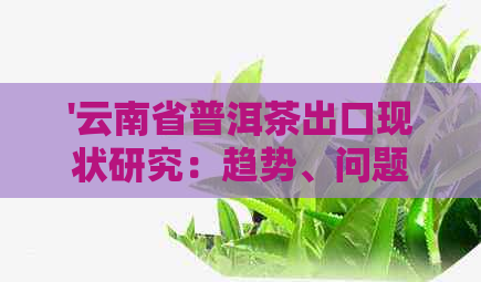 '云南省普洱茶出口现状研究：趋势、问题与对策'