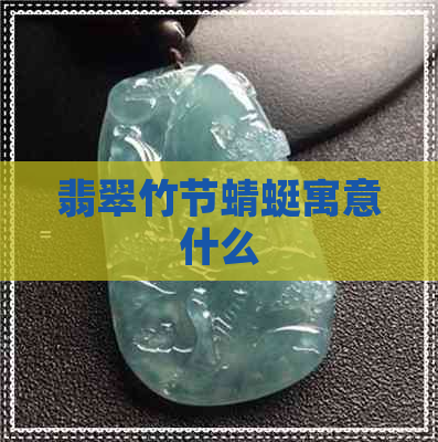 翡翠竹节蜻蜓寓意什么