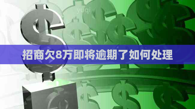 招商欠8万即将逾期了如何处理