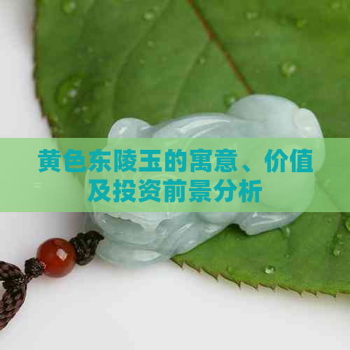 黄色东陵玉的寓意、价值及投资前景分析