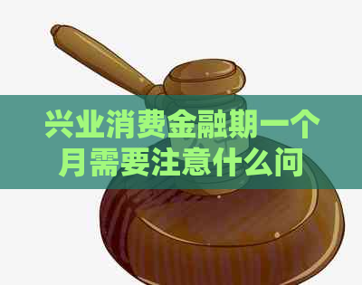 兴业消费金融期一个月需要注意什么问题