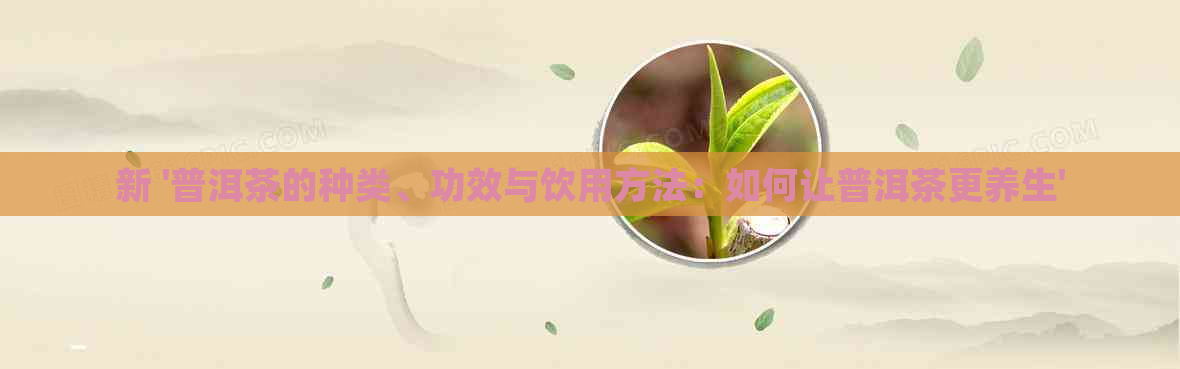 新 '普洱茶的种类、功效与饮用方法：如何让普洱茶更养生'