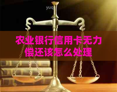 农业银行信用卡无力偿还该怎么处理