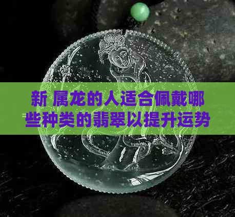 新 属龙的人适合佩戴哪些种类的翡翠以提升运势和魅力？