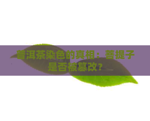 普洱茶染色的真相：菩提子是否被篡改？