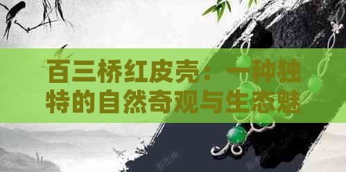 百三桥红皮壳：一种独特的自然奇观与生态魅力