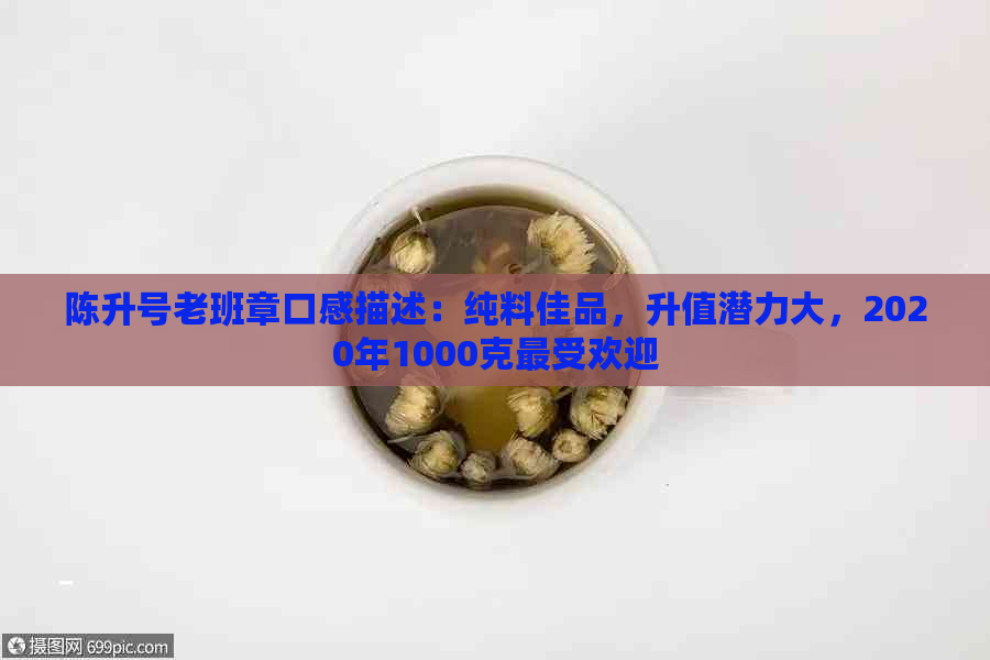 陈升号老班章口感描述：纯料佳品，升值潜力大，2020年1000克更受欢迎