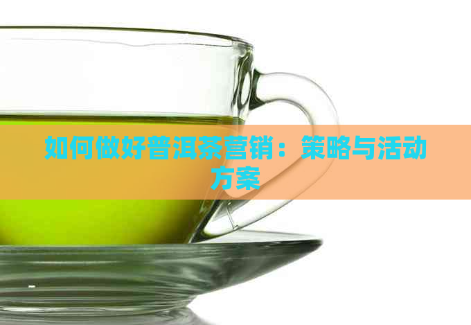 如何做好普洱茶营销：策略与活动方案