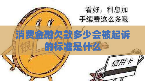 消费金融欠款多少会被起诉的标准是什么