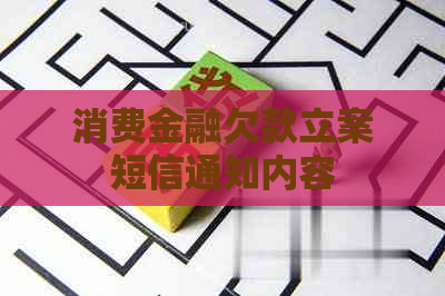 消费金融欠款立案短信通知内容