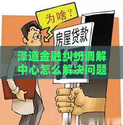 泽道金融纠纷调解中心怎么解决问题