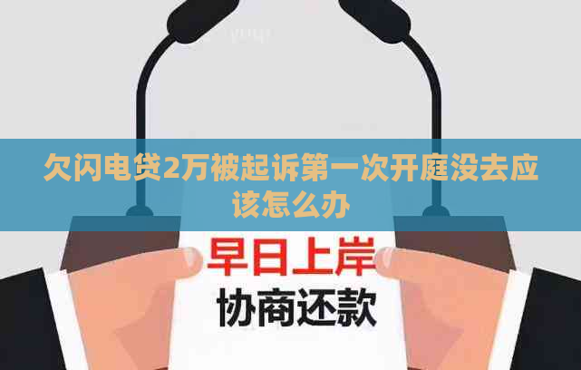 欠闪电贷2万被起诉之一次开庭没去应该怎么办