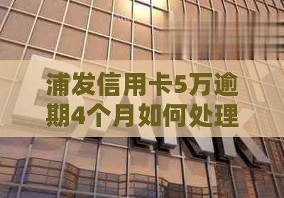 浦发信用卡5万逾期4个月如何处理