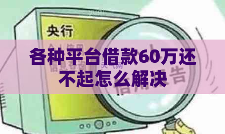 各种平台借款60万还不起怎么解决