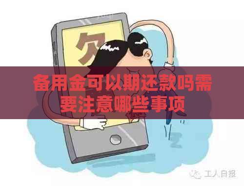 备用金可以期还款吗需要注意哪些事项