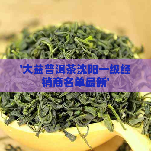 '大益普洱茶沈阳一级经销商名单最新'