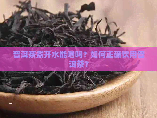 普洱茶煮开水能喝吗？如何正确饮用普洱茶？