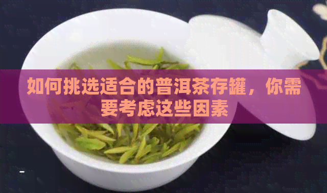 如何挑选适合的普洱茶存罐，你需要考虑这些因素