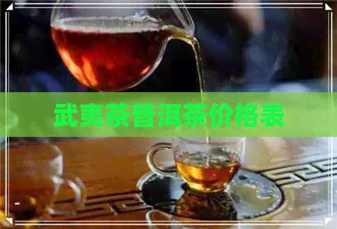 武夷茶普洱茶价格表